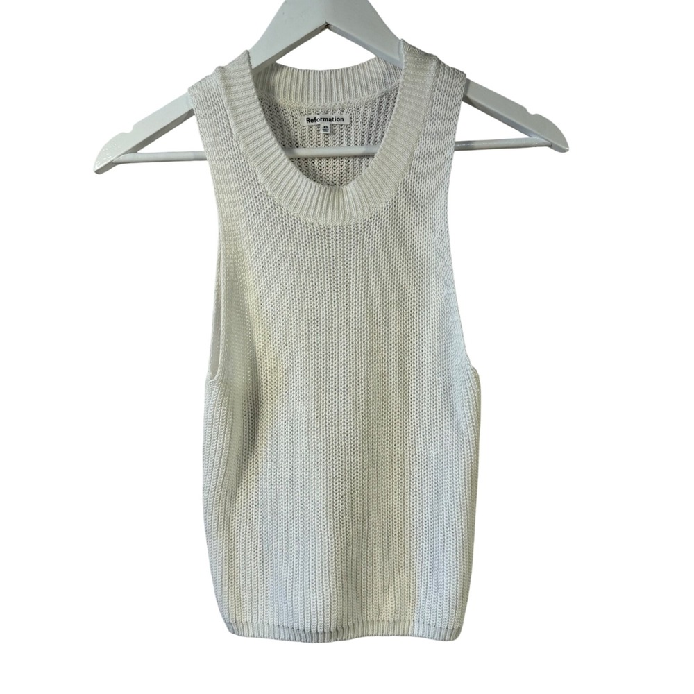 Reformation Cream Knit Tank Top